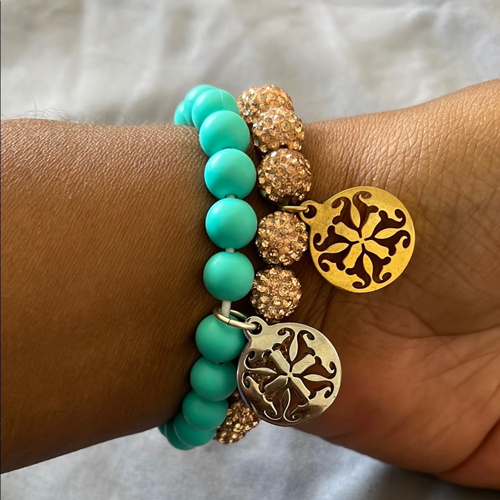 Rustic Cuff Gold and Blue Bohemian Accessories - Picture 8 of 8